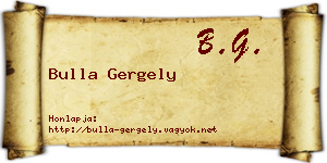 Bulla Gergely névjegykártya